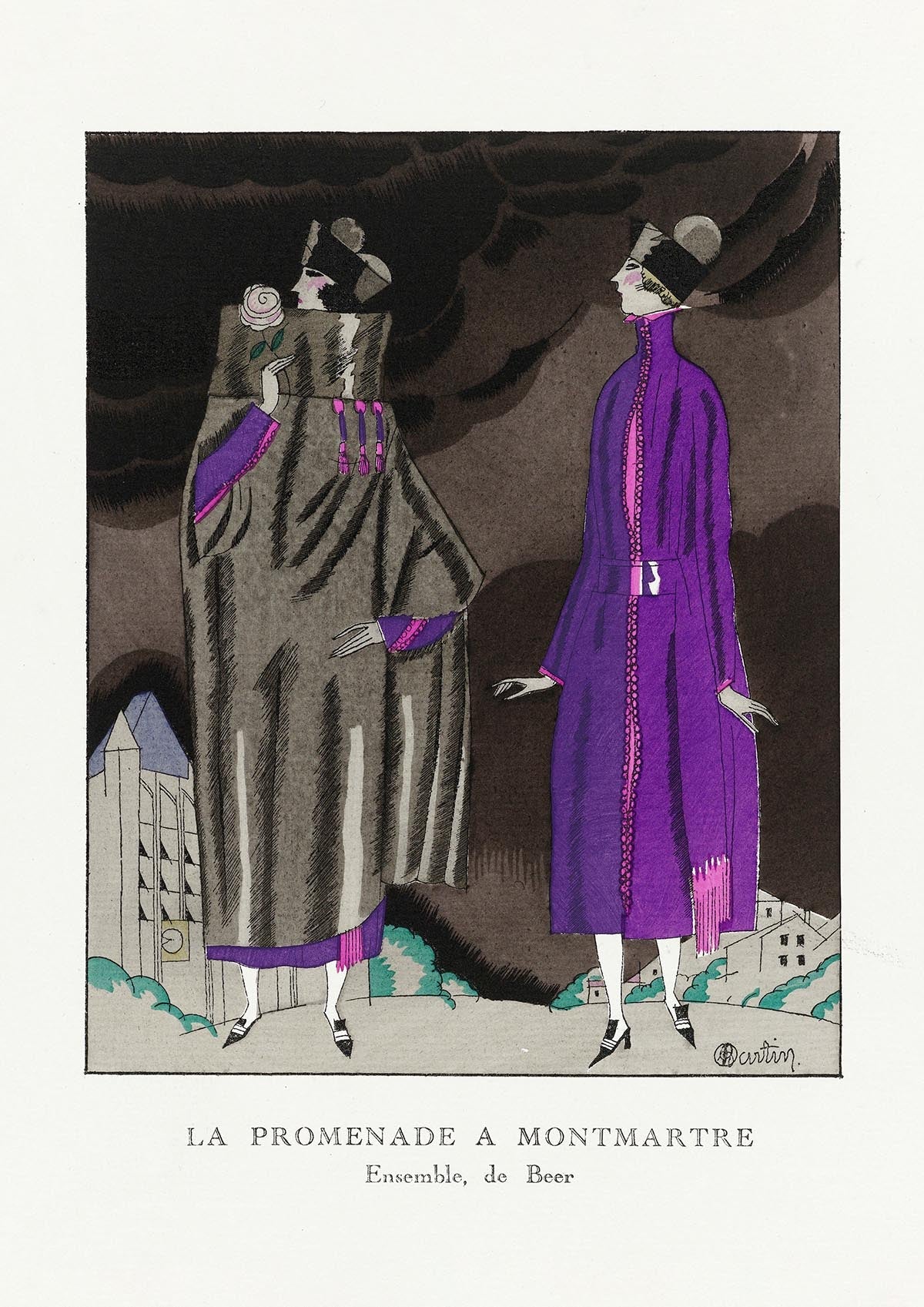 Póster vintage de La Promenade en Montmartre
