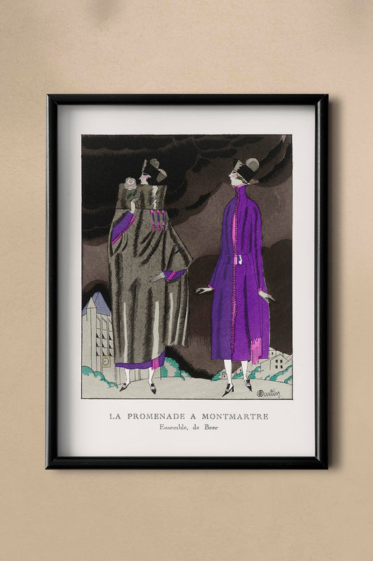 Póster vintage de La Promenade en Montmartre