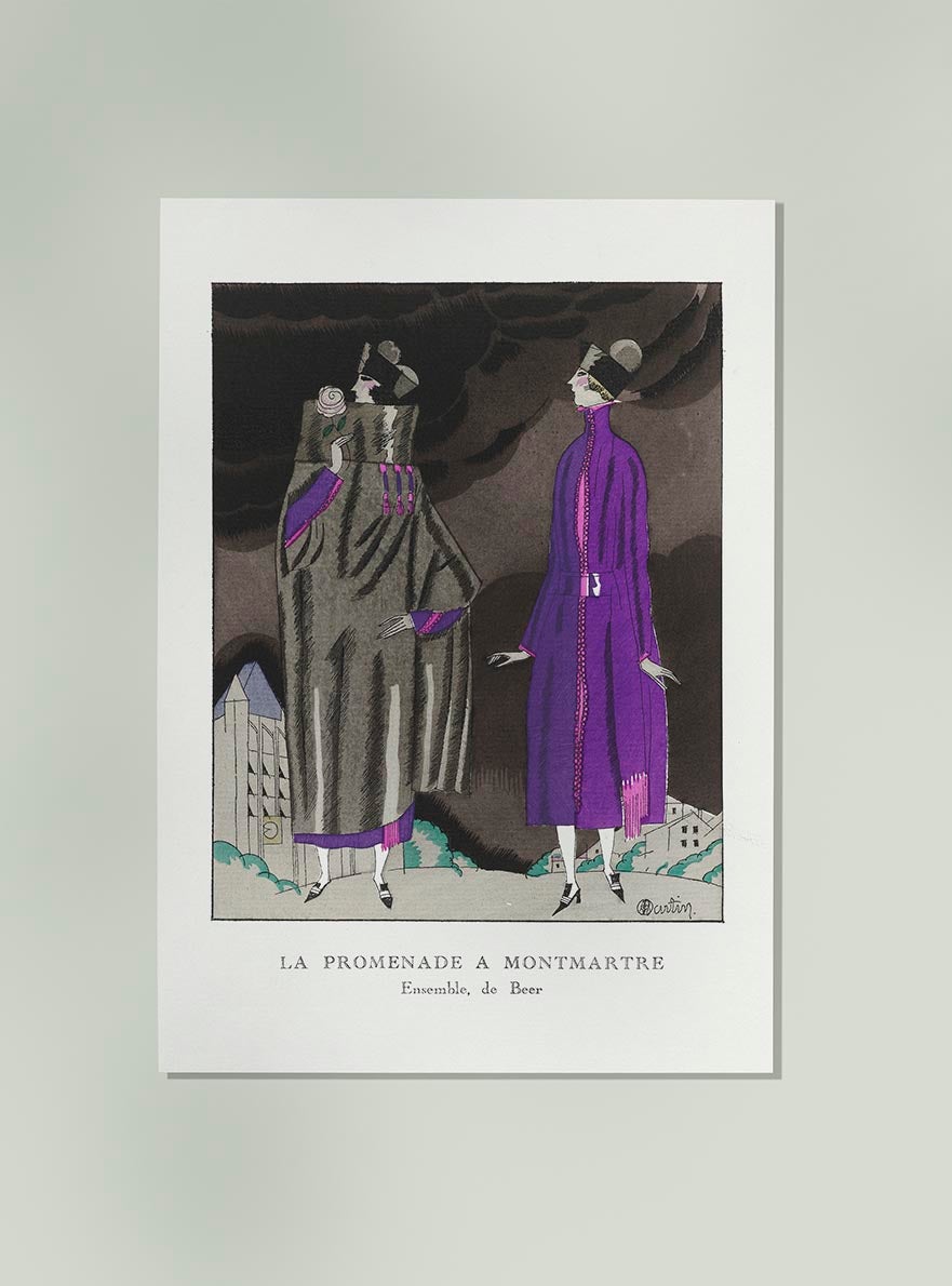 Póster vintage de La Promenade en Montmartre