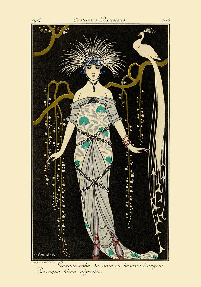 Disfraces Parisiens Vintage Póster de moda francesa de George Barbier