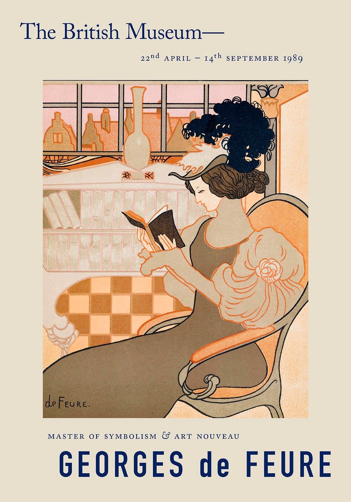 Póster de los deseos de Año Nuevo de Octave de Georges de Feure
