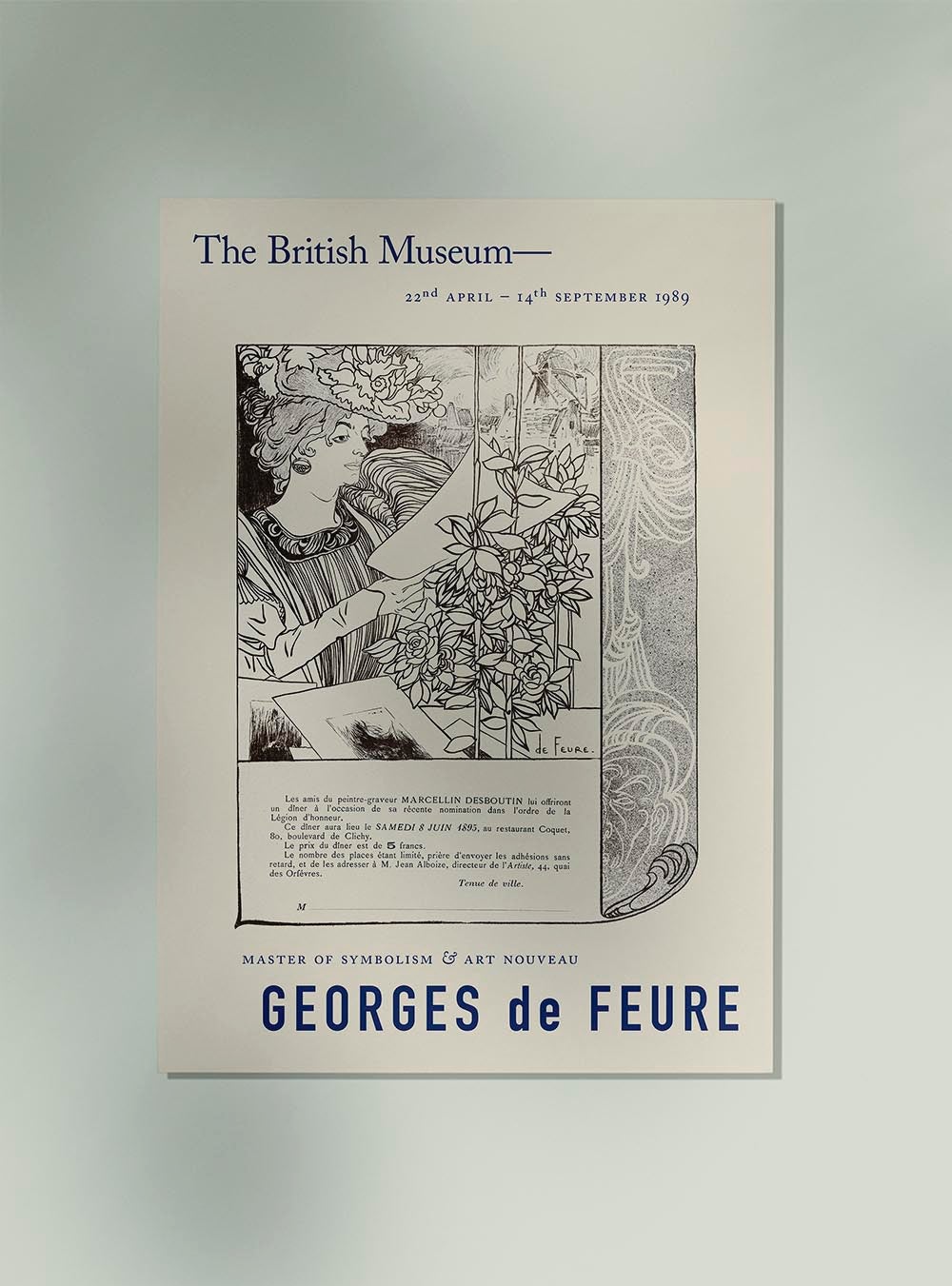 Cartel de exposición de invitación a cena de Georges de Feure