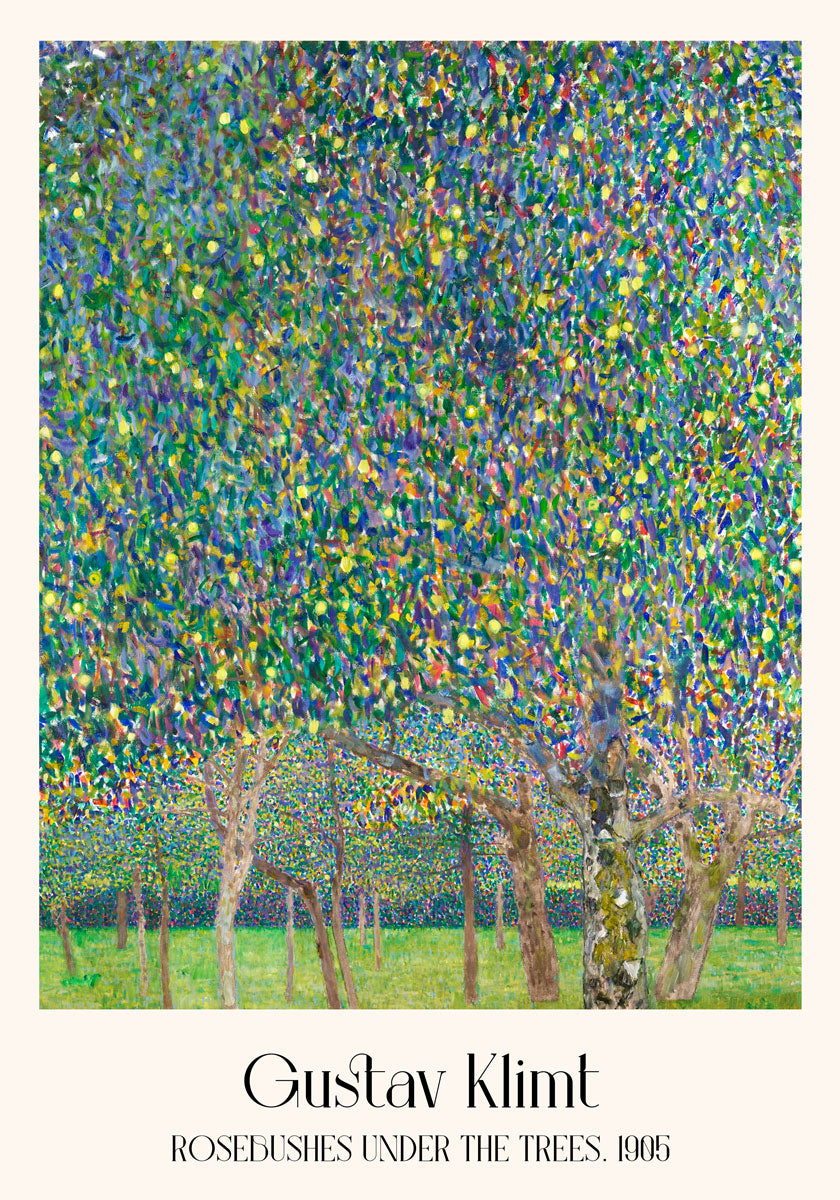 Rosales bajo los árboles de Gustav Klimt