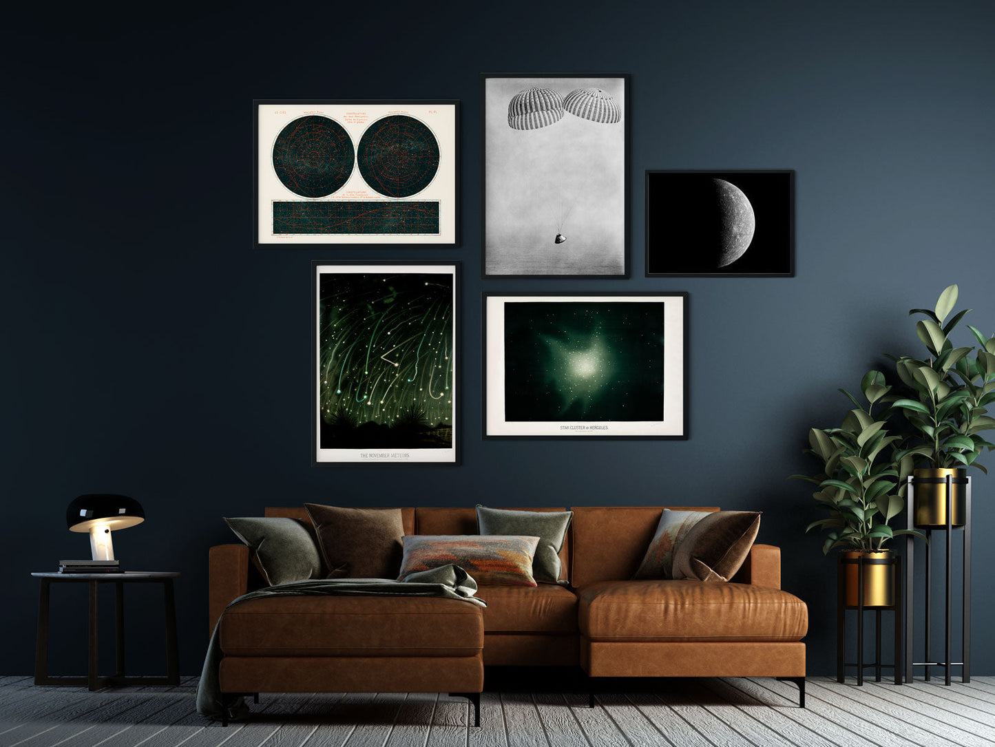 Juego de 5 carteles de pared para galería de arte de astronomía