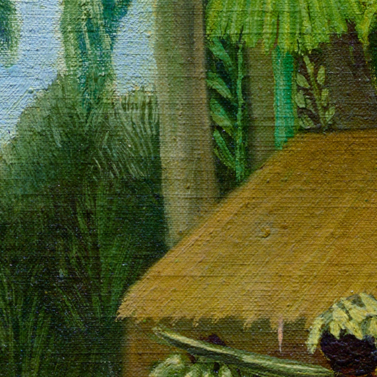 Cartel de la exposición La cosecha del plátano en Rousseau