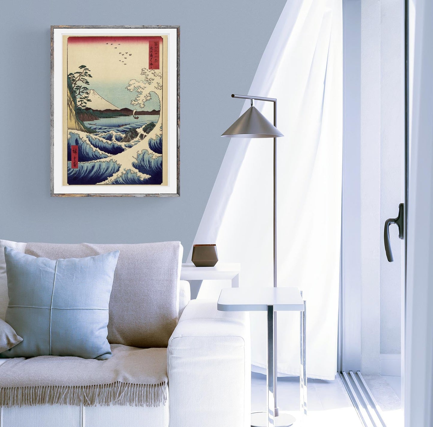 Ola y barco con el monte Fuji de Utagawa Hiroshige