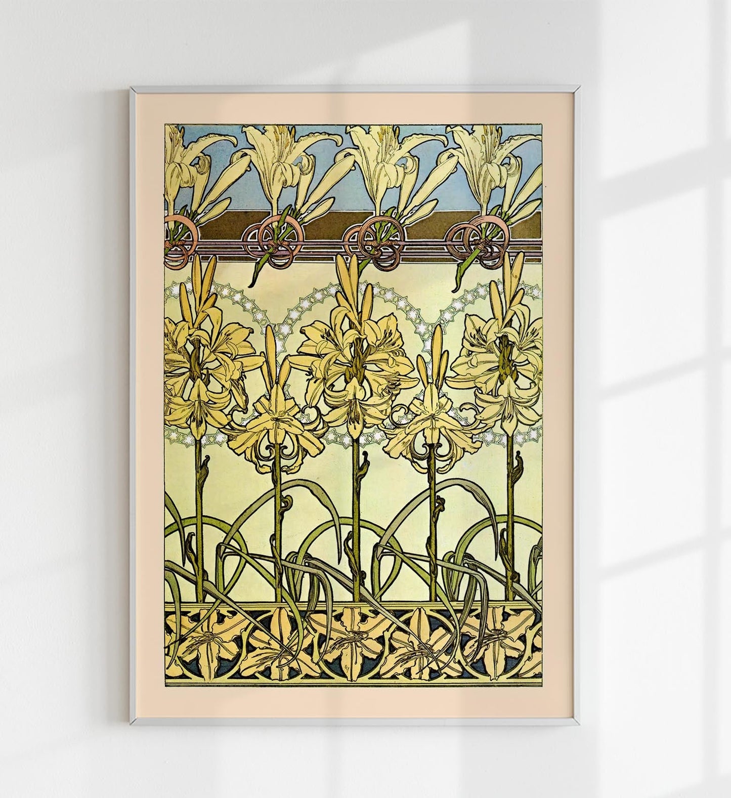Patrón floral de Alphonse Mucha