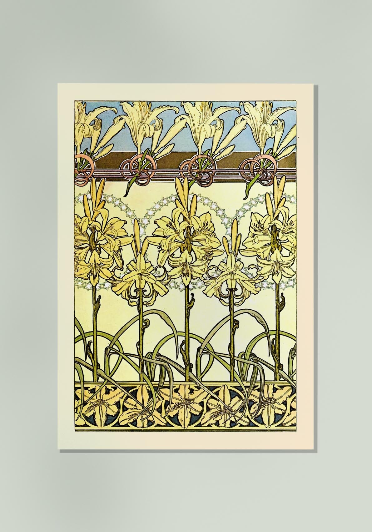 Patrón floral de Alphonse Mucha