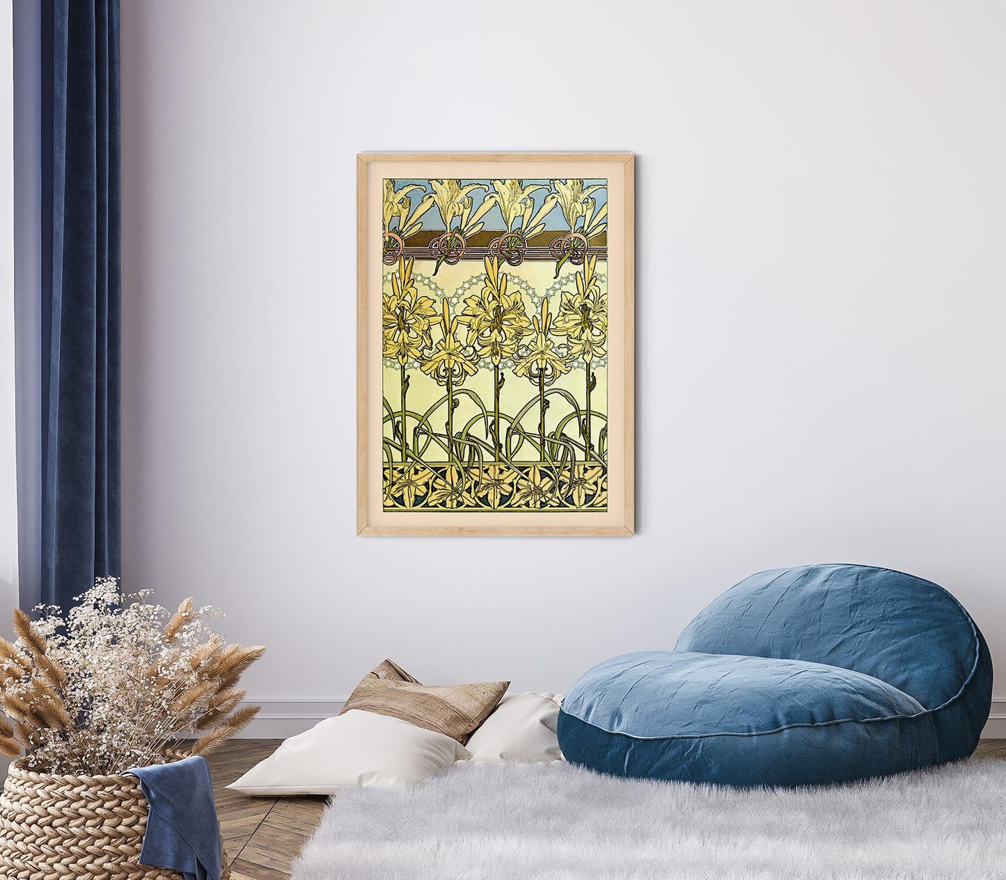 Patrón floral de Alphonse Mucha