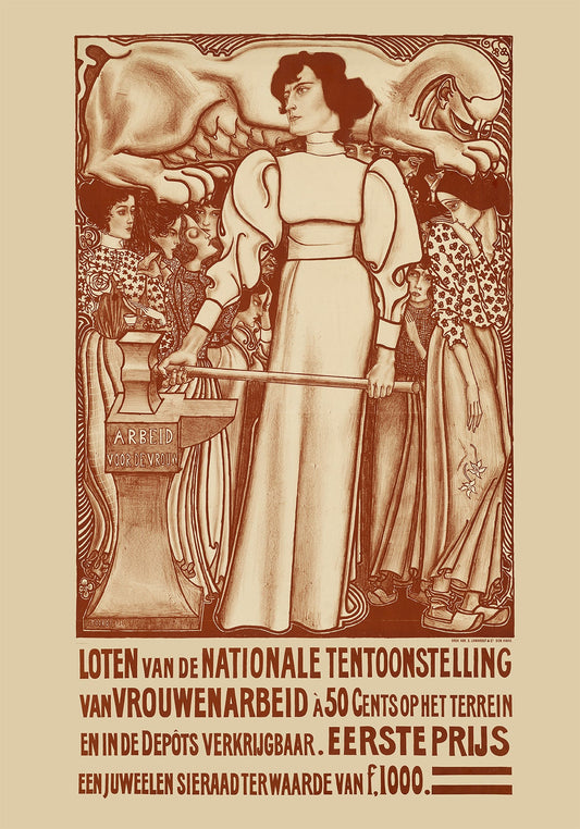 Cartel vintage de "Trabajo por las mujeres" de Jan Toorop