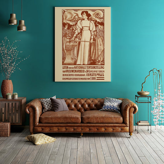 Cartel vintage de "Trabajo por las mujeres" de Jan Toorop