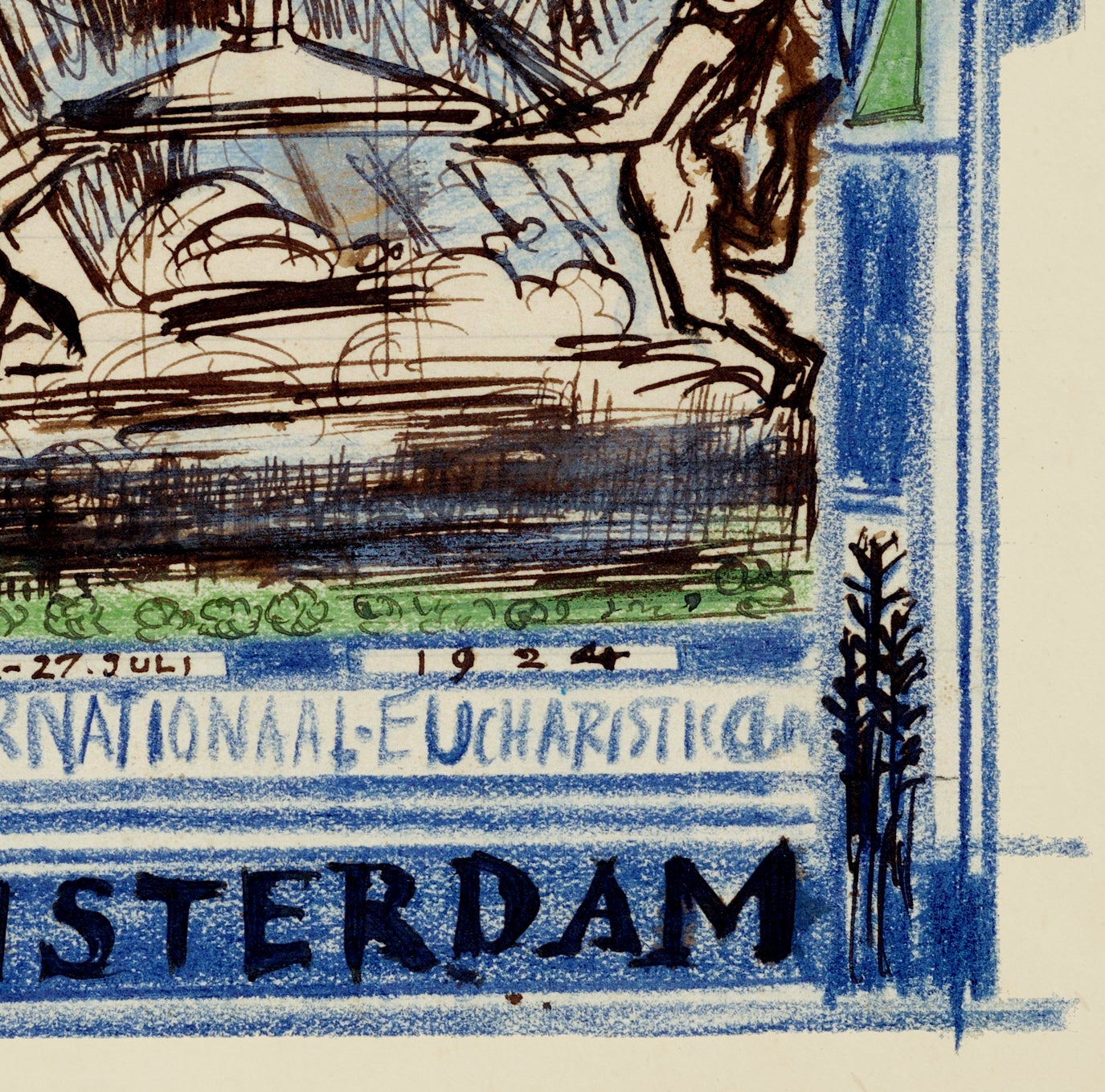 Cartel vintage del Congreso Eucarístico Internacional de Ámsterdam, de Jan Toorop
