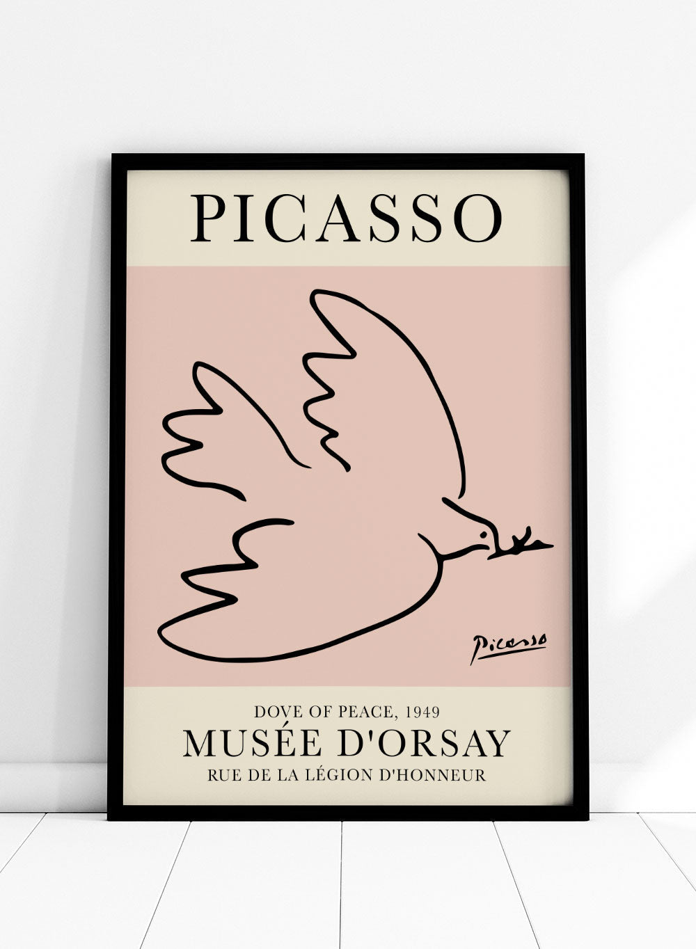 Póster de exposición La paloma de la paz de Pablo Picasso, color rosa