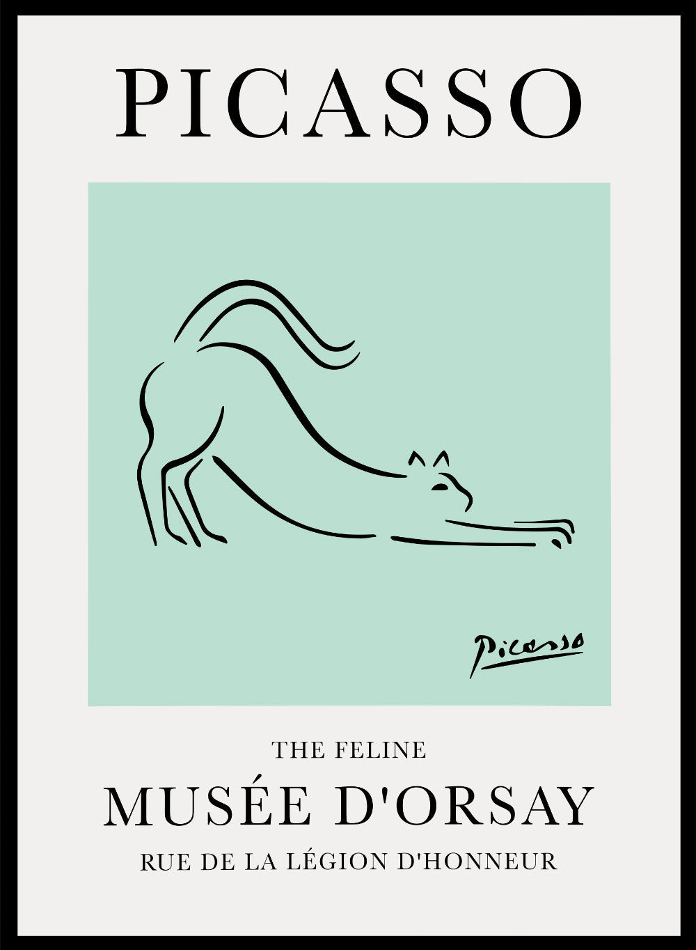 Dibujo de línea felina de Pablo Picasso Imprimir