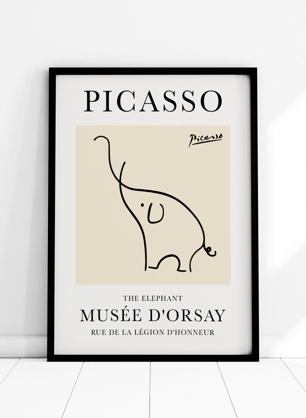 Dibujo lineal del elefante de Pablo Picasso