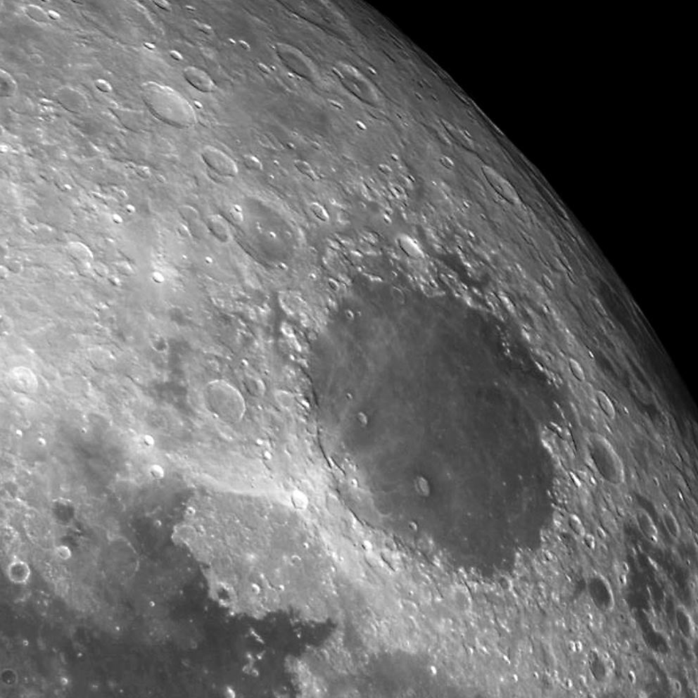 Conjunto de 3 ilustraciones astronómicas antiguas de la Luna