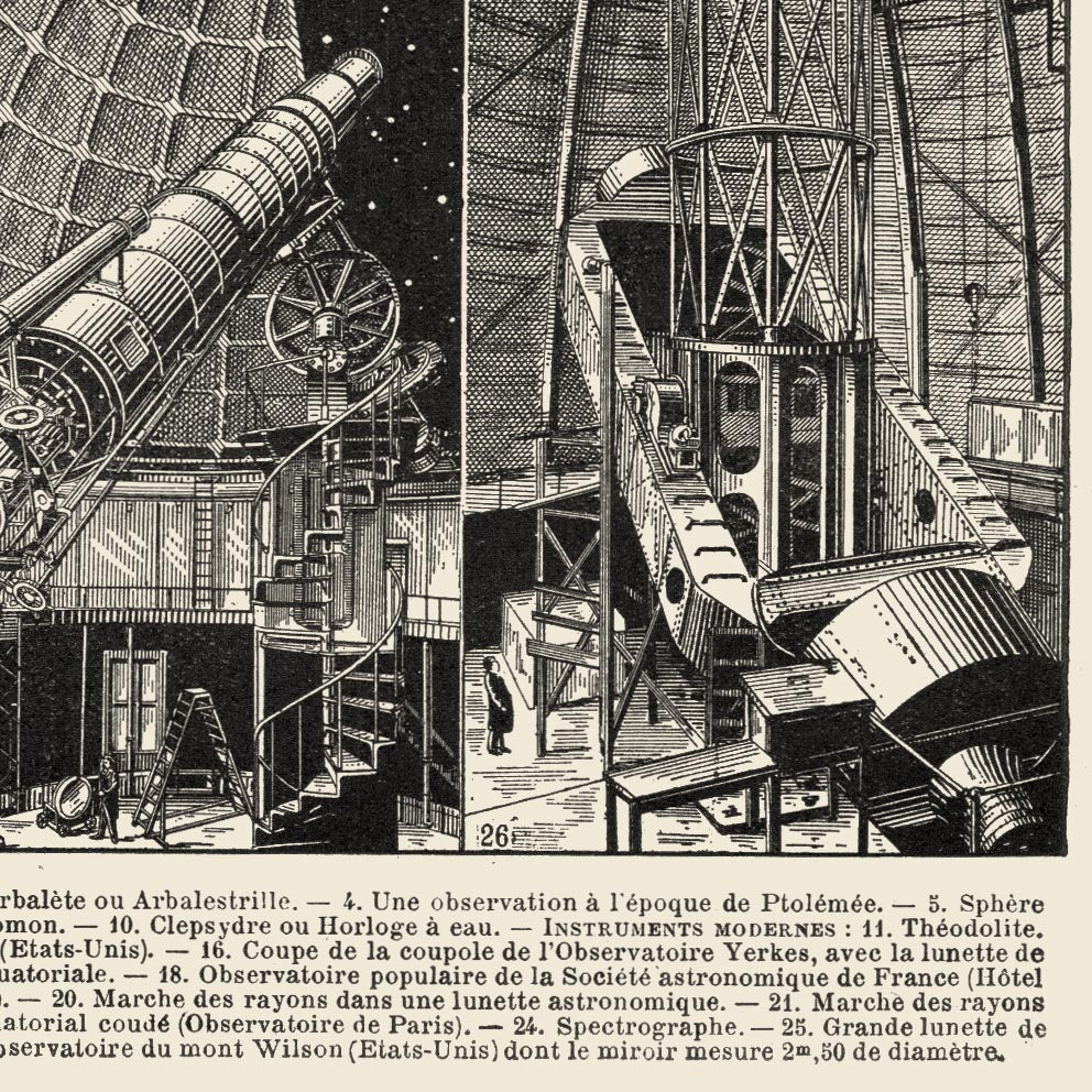 Conjunto de 3 ilustraciones astronómicas antiguas de la Luna