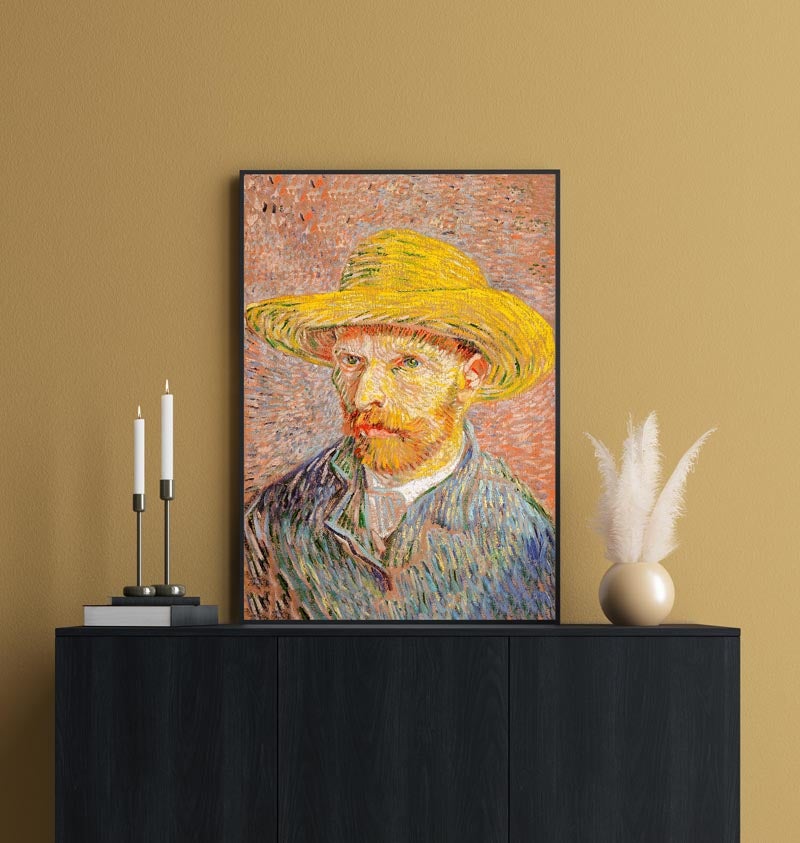 Autorretrato con sombrero de paja de Van Gogh