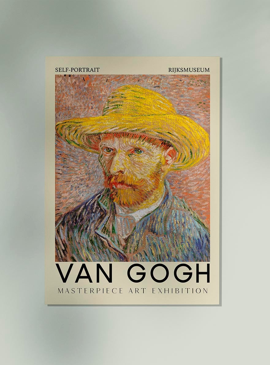Autorretrato con sombrero, impresión artística de Van Gogh