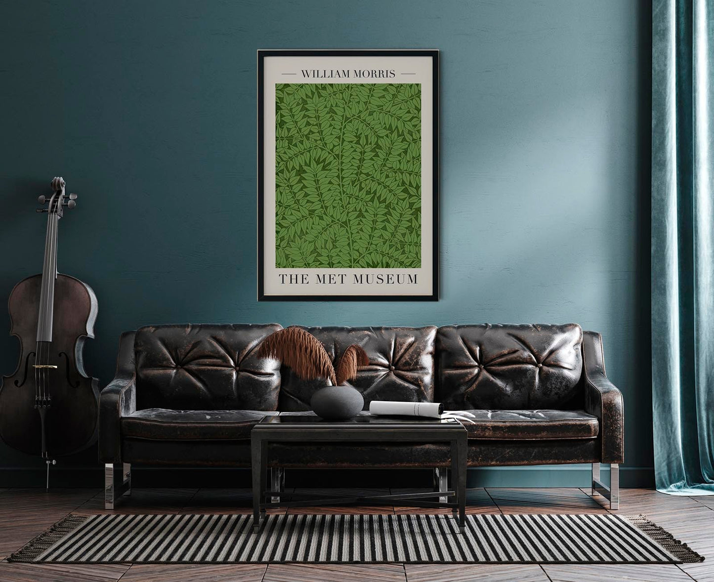 Póster de la exposición de arte con motivos de la rama de William Morris