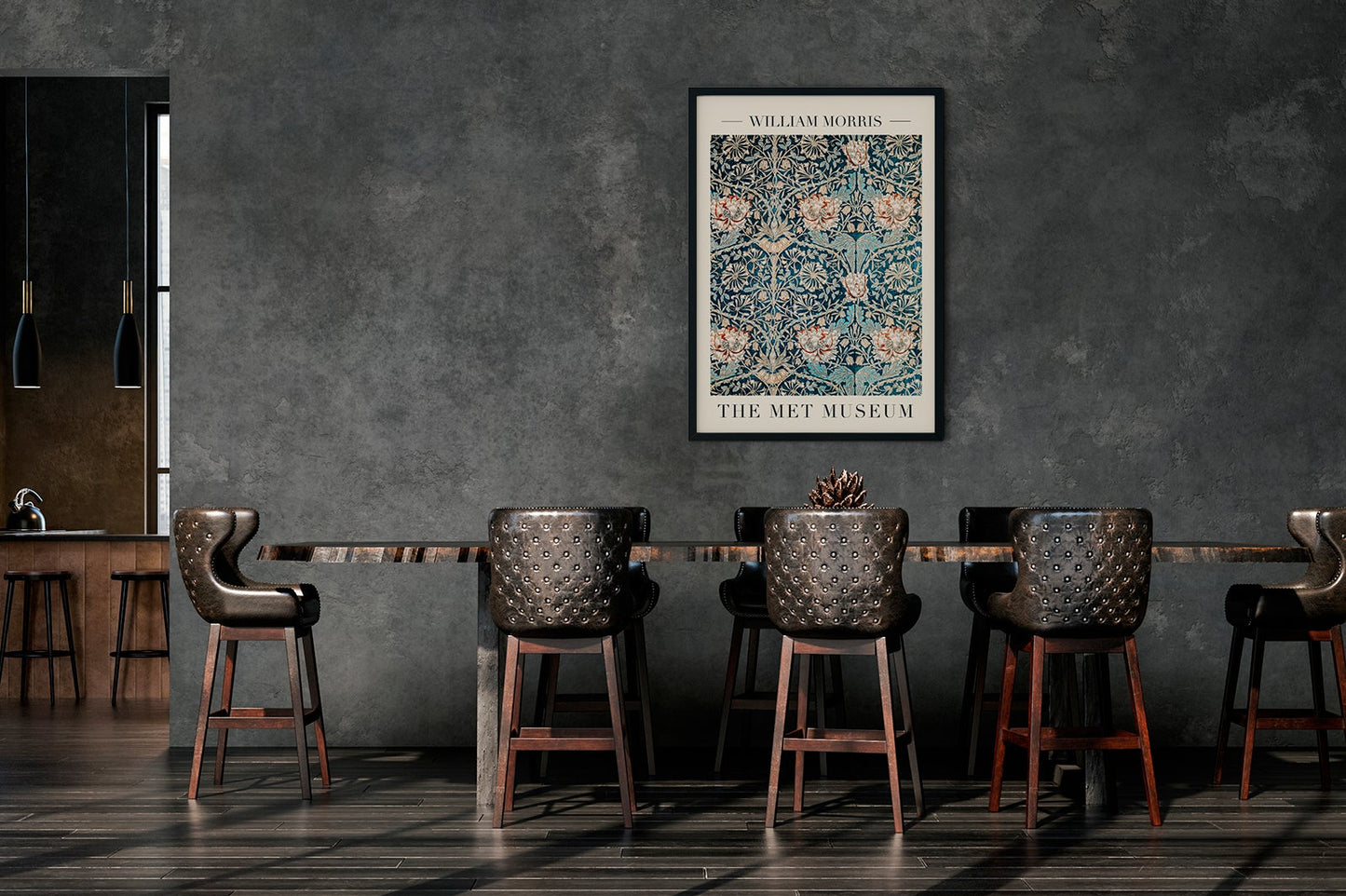 Póster de la VI Exposición de Arte de William Morris Honeysuckle Pattern