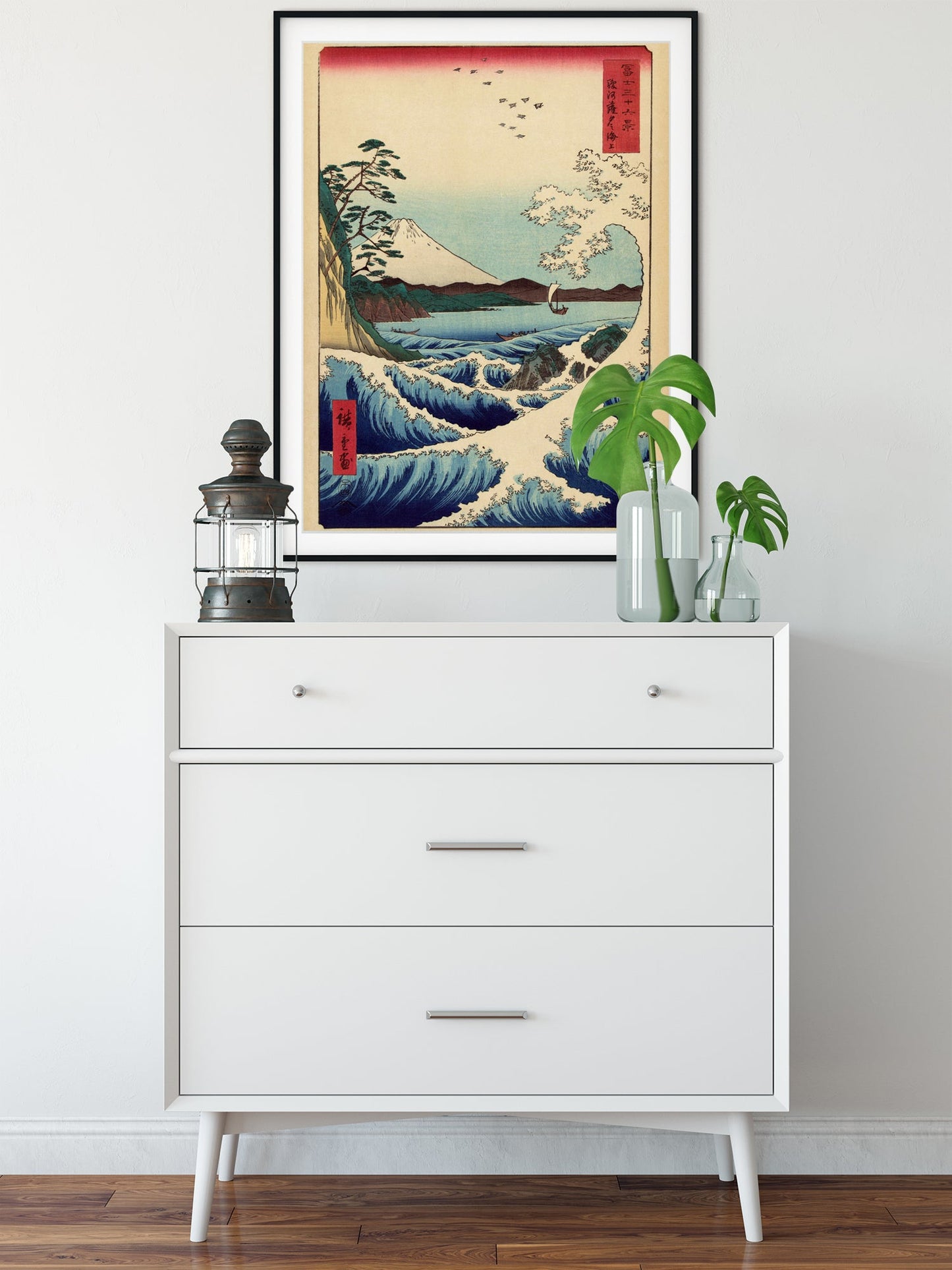 Ola y barco con el monte Fuji de Utagawa Hiroshige