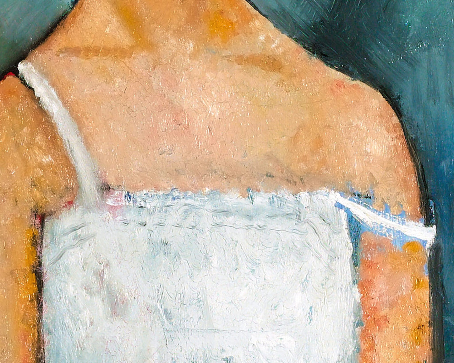 Retrato de mujer morena | Christina de Amedeo Modigliani | Pintura expresionista | Arte mural vintage moderno | Se adapta a un marco estándar