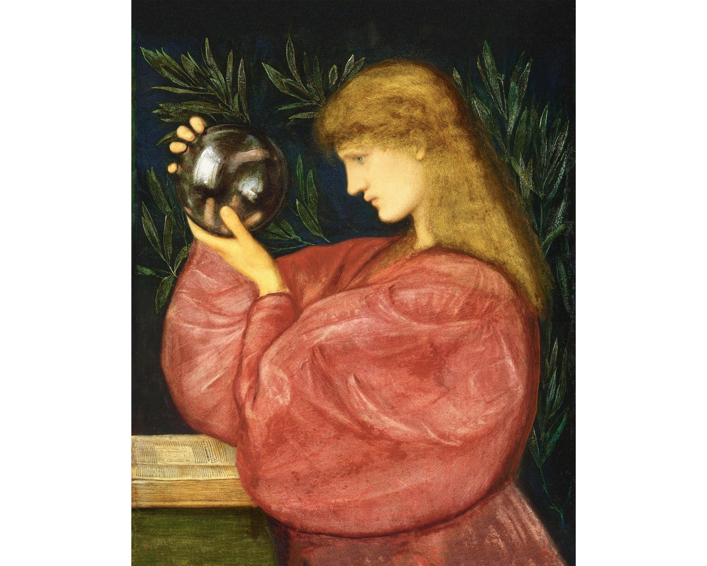 Mujer con bola de cristal | Astrología | Edward Coley Burne-Jones | Arte mural prerrafaelita | Impresión de arte místico vintage