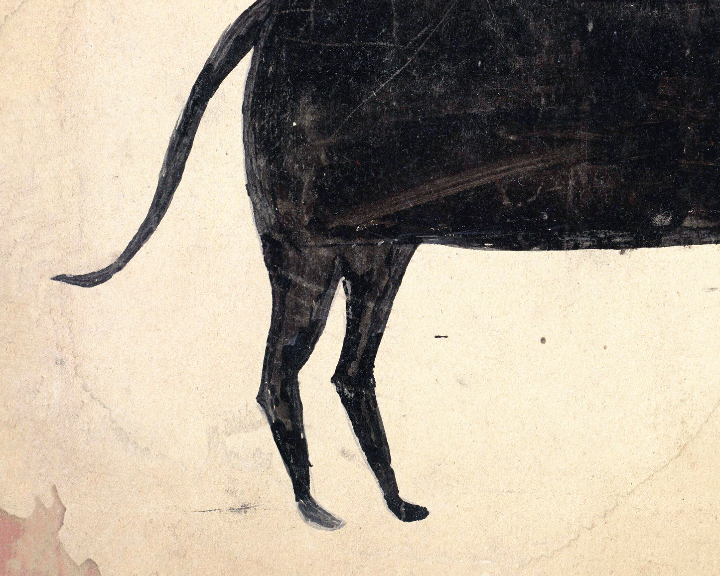 Arte americano de Bill Traylor | Gato con mandíbula marrón | Arte popular animal | Arte mural marginal | Artista autodidacta afroamericano | Impresión ingenua