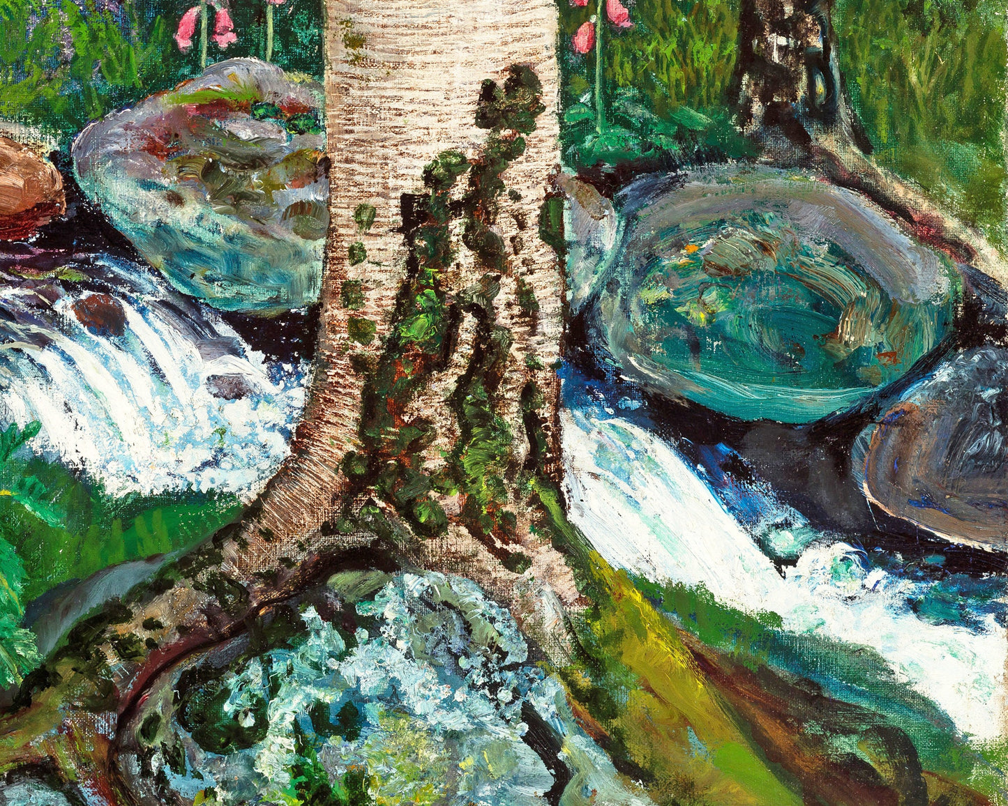 Lámina de arte de bosque vintage | Dedaleras | Mujeres recogiendo bayas | Arte mural de árboles y naturaleza | Bellas artes de Nikolai Astrup