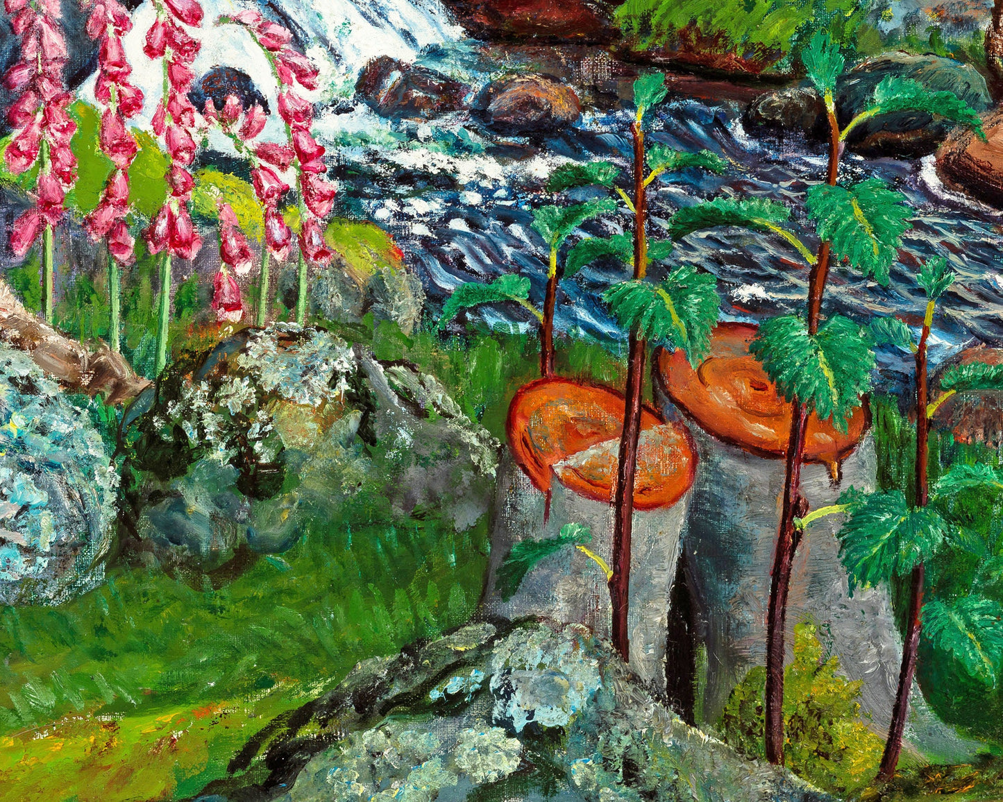 Lámina de arte de bosque vintage | Dedaleras | Mujeres recogiendo bayas | Arte mural de árboles y naturaleza | Bellas artes de Nikolai Astrup