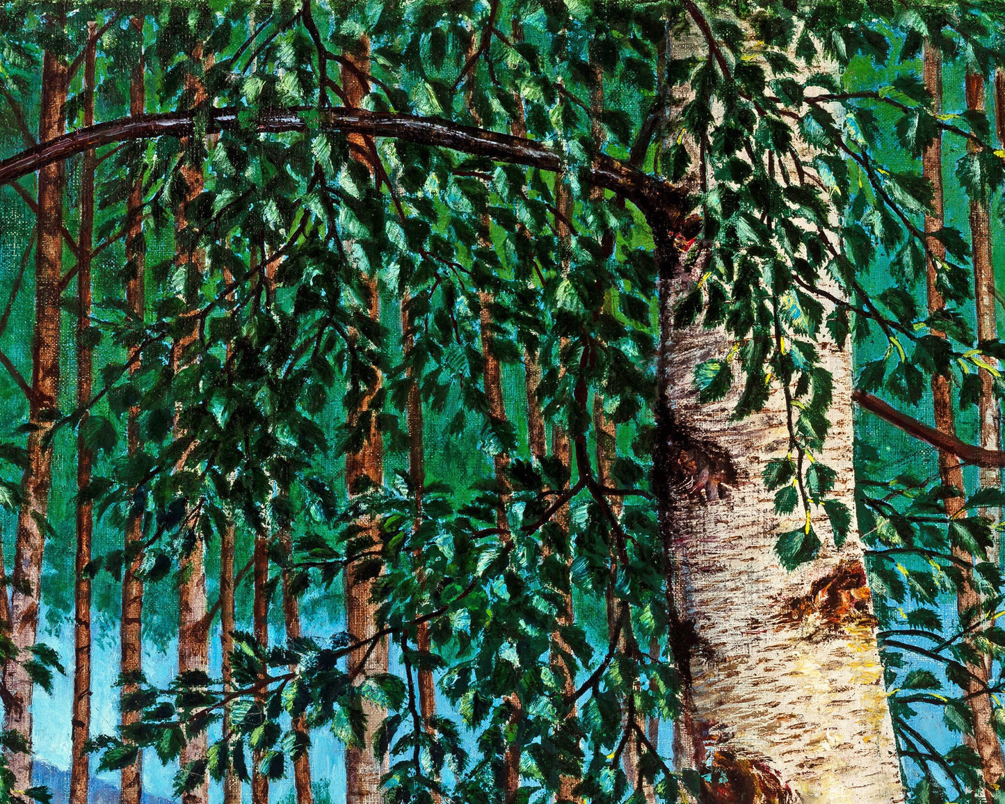 Lámina de arte de bosque vintage | Dedaleras | Mujeres recogiendo bayas | Arte mural de árboles y naturaleza | Bellas artes de Nikolai Astrup