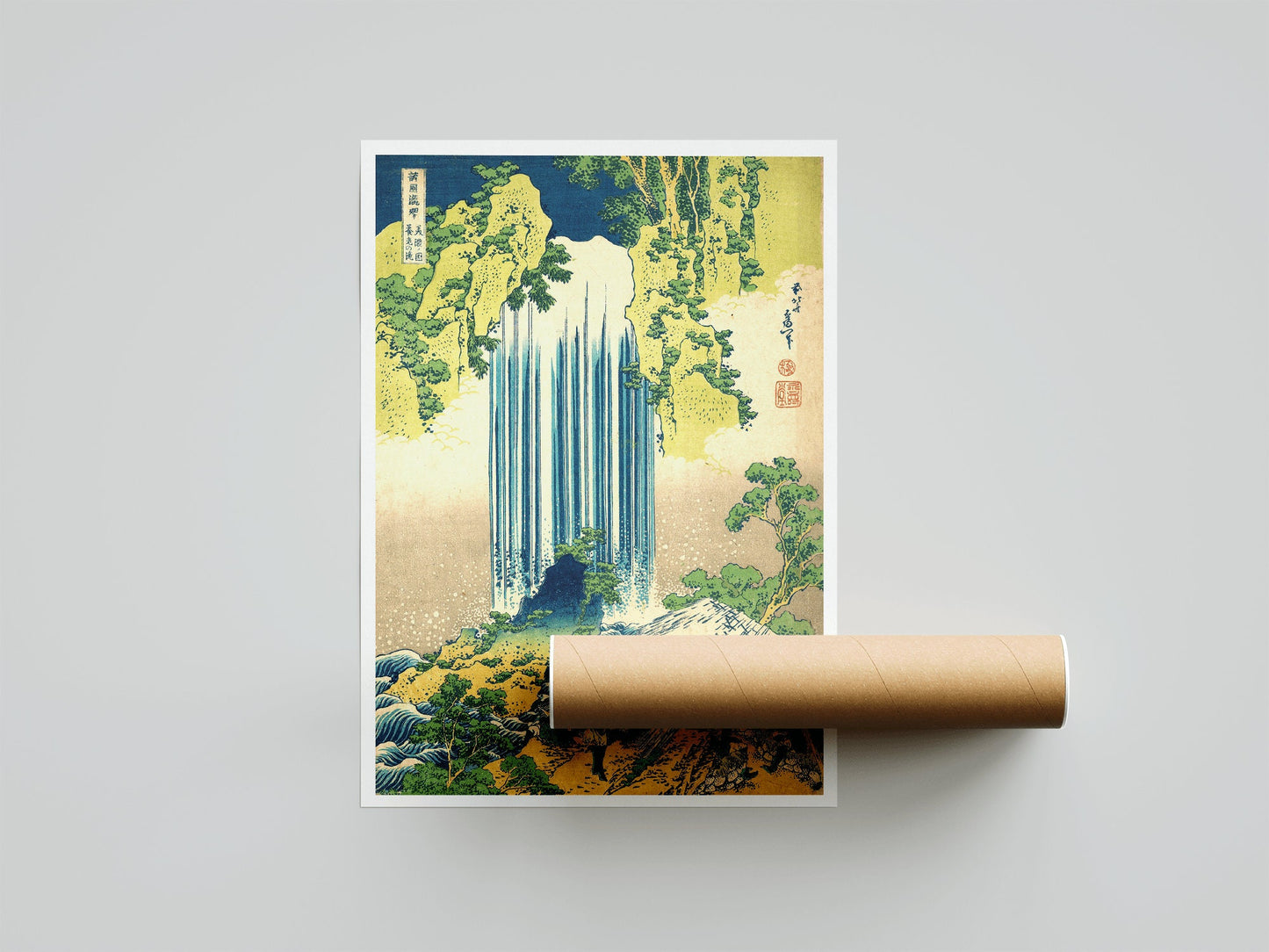 Katsushika Hokusai - Yōrō Waterfall in Mino Province, Vintage Japanese Woodblock Print, Japanese Wall Art, Home Decor