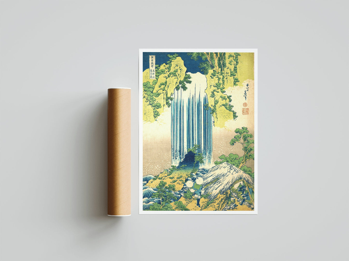Katsushika Hokusai - Yōrō Waterfall in Mino Province, Vintage Japanese Woodblock Print, Japanese Wall Art, Home Decor