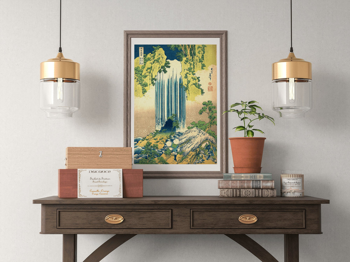 Katsushika Hokusai - Yōrō Waterfall in Mino Province, Vintage Japanese Woodblock Print, Japanese Wall Art, Home Decor