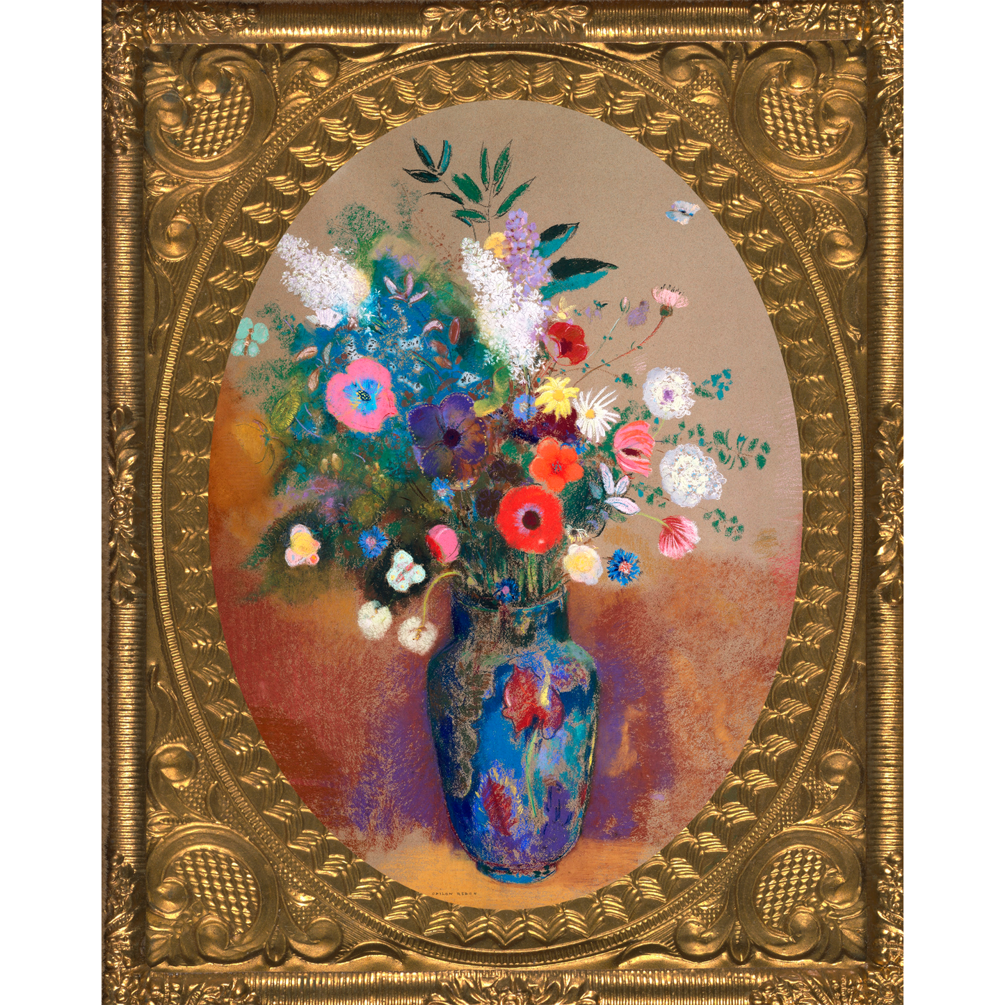 PRINTABLE | Botanical Art, Flower Bouquet, Odilon Redon, Neon Flowers, Oil Painting, Printable Still Life, Digital Download, Print at Home