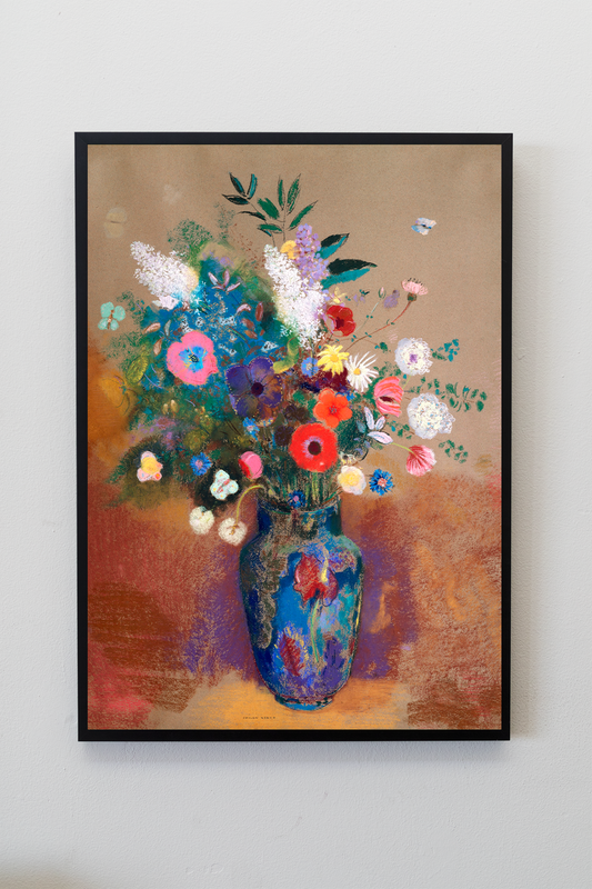 IMPRIMIBLE | Arte botánico, ramo de flores, Odilon Redon, flores de neón, pintura al óleo, naturaleza muerta imprimible, descarga digital, impresión en casa