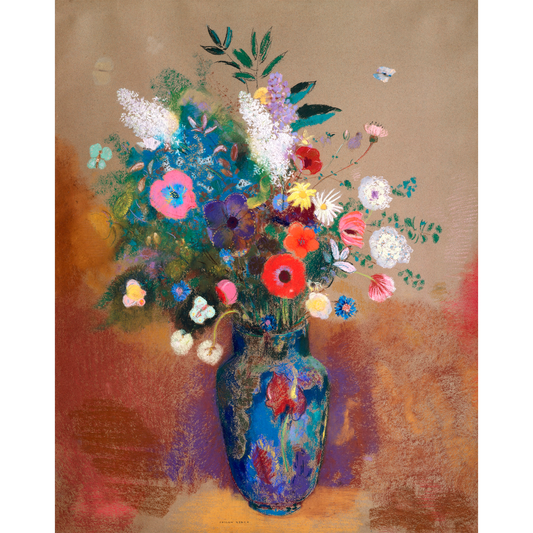 IMPRIMIBLE | Arte botánico, ramo de flores, Odilon Redon, flores de neón, pintura al óleo, naturaleza muerta imprimible, descarga digital, impresión en casa