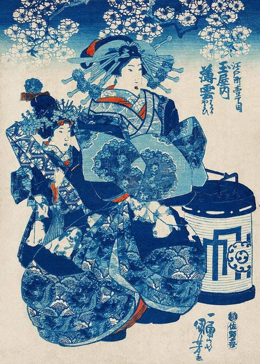 Geisha azul de Kuniyoshi