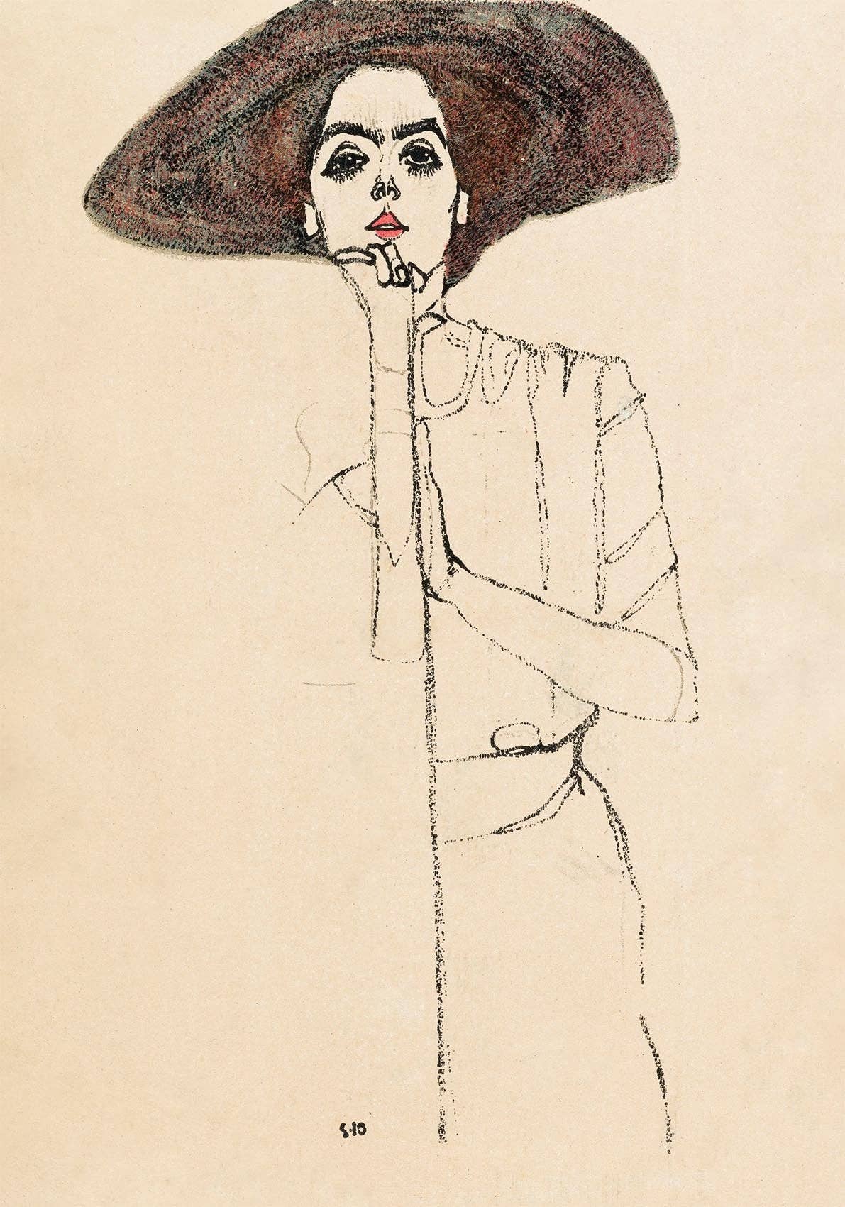 Retrato de una mujer (1910) de Egon Schiele