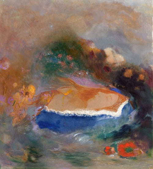 Ofelia con gorro azul en el agua (1900-1905) de Odilon Redon