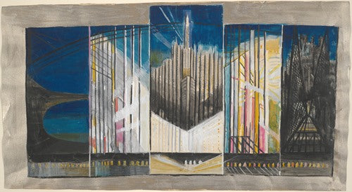 Estudio para Nueva York interpretado (1920-22) de Joseph Stella