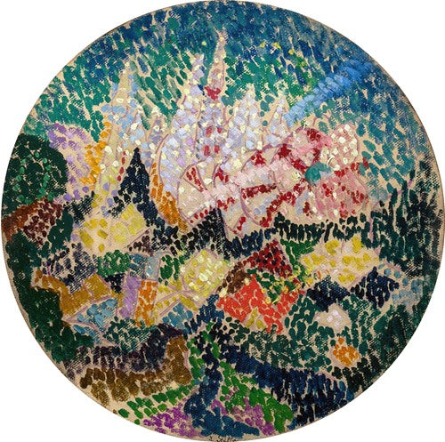 Abstracción puntillista (flores) (circa 1913-14) de Joseph Stella