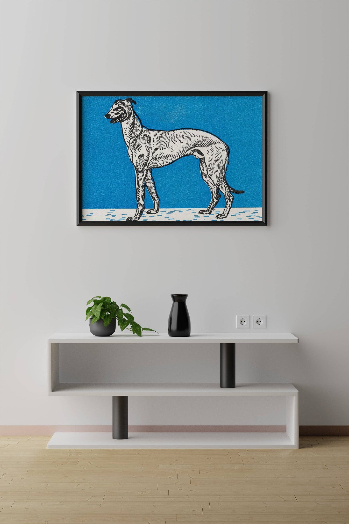 Greyhound (1912) by Moritz Jung - Blue Greyhound Art Print