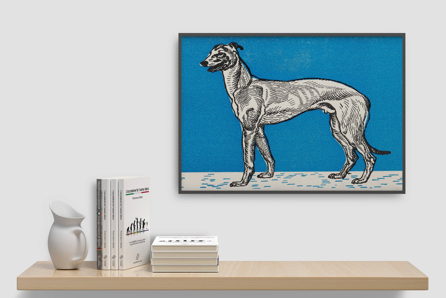 Greyhound (1912) by Moritz Jung - Blue Greyhound Art Print