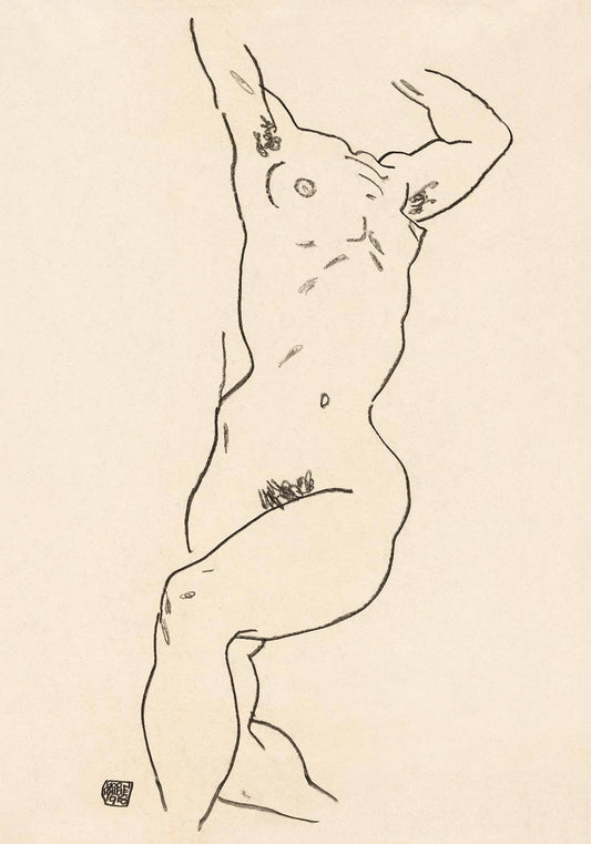 Torso de un desnudo de Egon Schiele