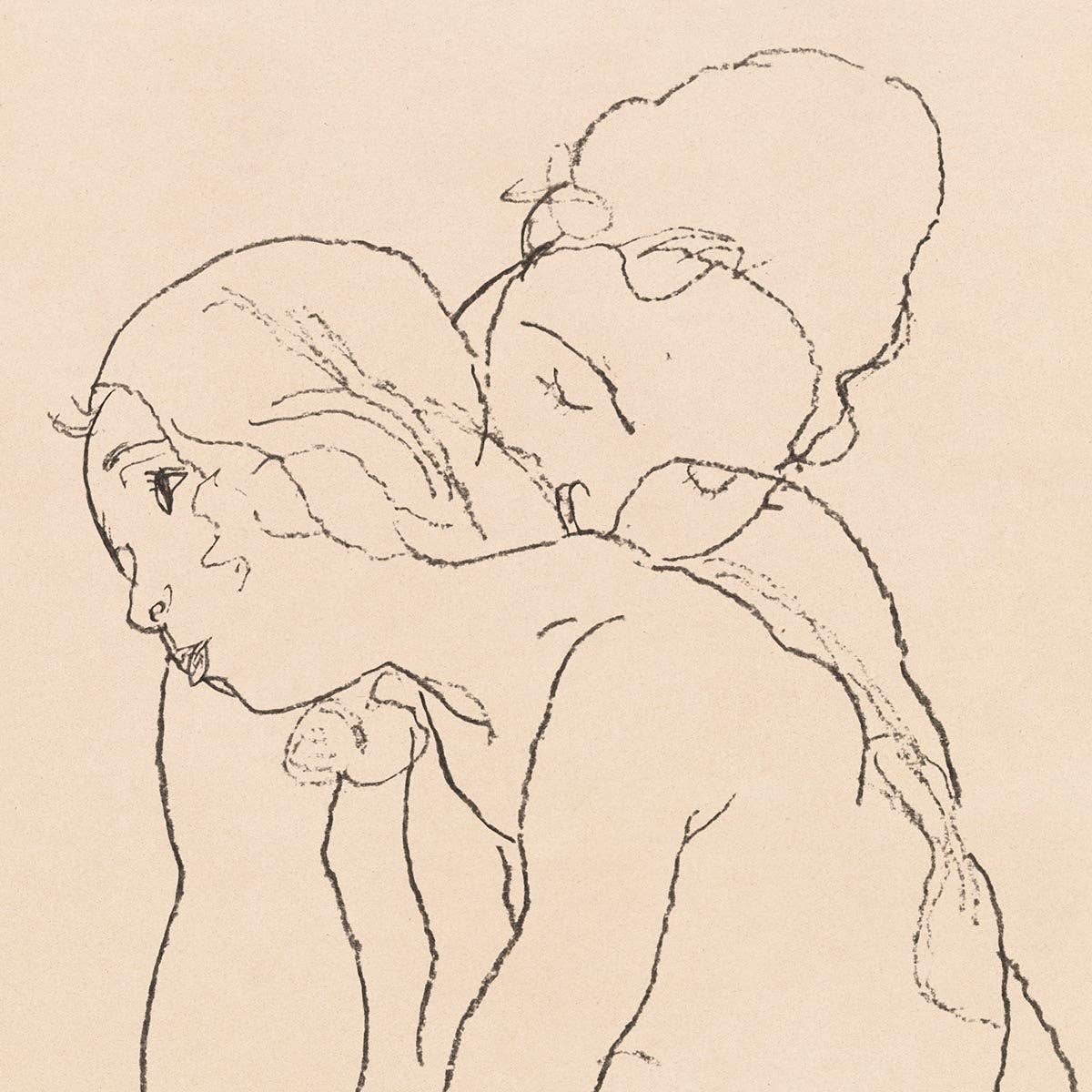 Woman and Girl Embracing by Egon Schiele