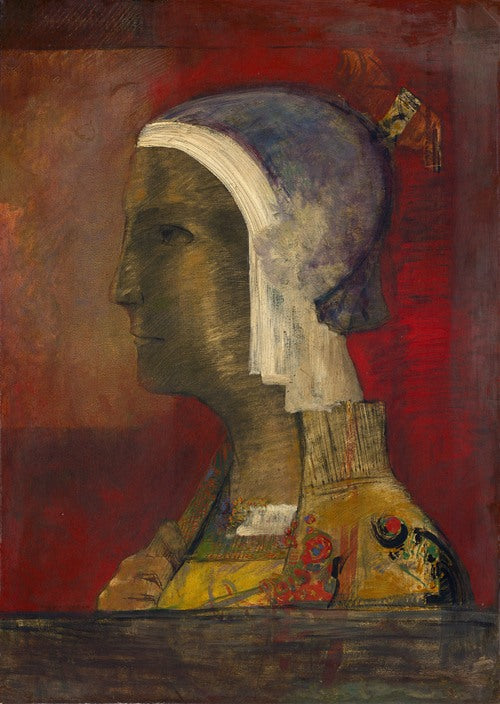 Cabeza simbólica (c. 1890) de Odilon Redon