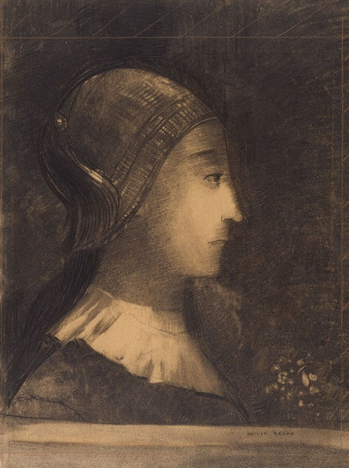 Perfil de mujer derecha de Odilon Redon