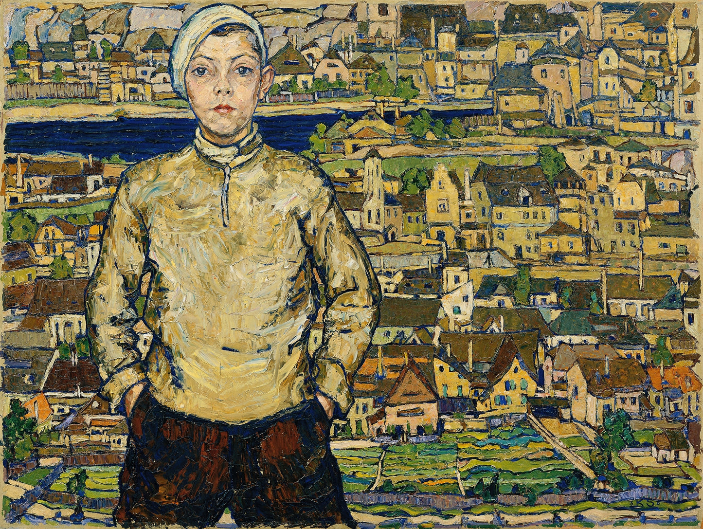 Boy in a landscape (1935) by Karl Suschnik